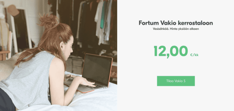 Fortum Vakio sähkösopimus kiinteällä kuukausihinnalla