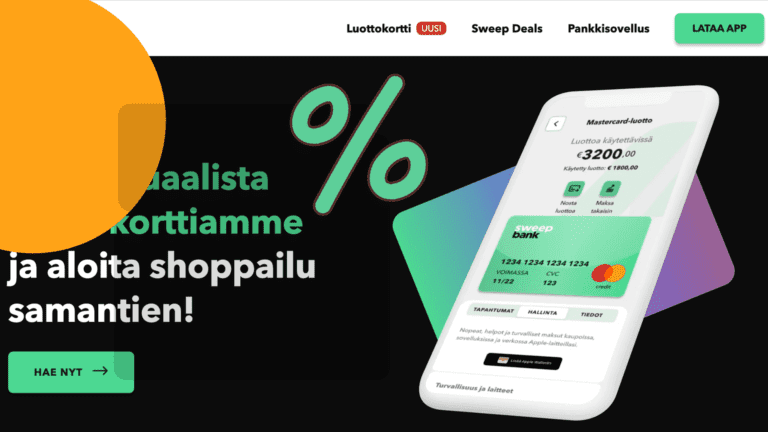 SweepBank on virtuaalinen luottokortti mukanasi, missä tahansa liikutkaan.