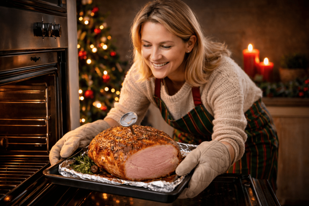 kinkun paistaminen joulukinkku sahkouunissa